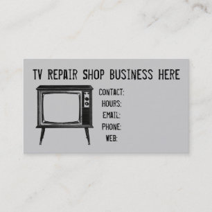 Retro Television Set Repair Shop Business Card Visitenkarte