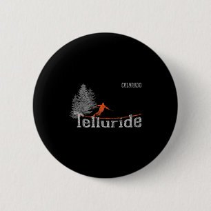 Retro Telluride Colorado Unruhiges Skifahren Button