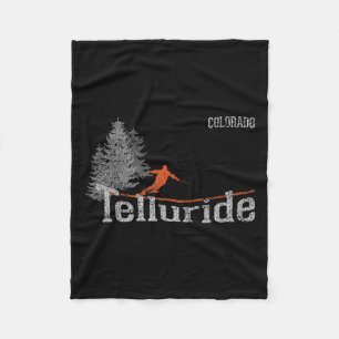 Retro Telluride Colorado Unruhiges Skifahren Fleecedecke