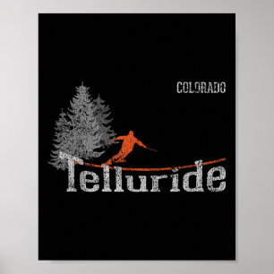 Retro Telluride Colorado Unruhiges Skifahren Poster