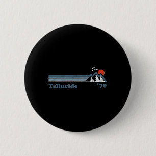 Retro Telluride Ski Resort Colorado Snowboard Moun Button