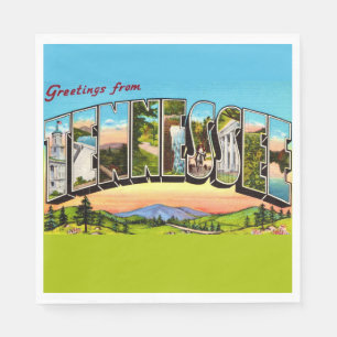 Retro-Tennessee-Grußpostkarte Serviette