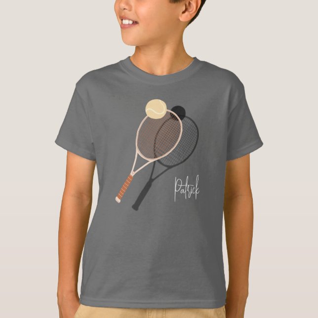 Retro Tennis Court Star Custom Signature T-Shirt (Vorderseite)
