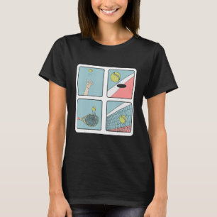Retro-Tennisspieler-Trainer Single Doubles Schläge T-Shirt