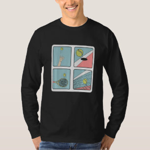 Retro-Tennisspieler-Trainer Single Doubles Schläge T-Shirt