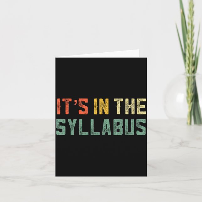 Retro Tenure Professor Its In The Syllabus College Karte (Vorderseite)