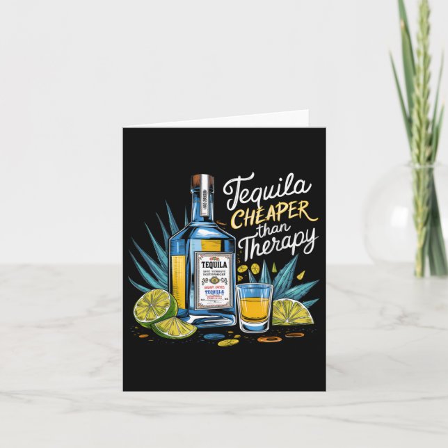 Retro Tequila trinkt Tequila billiger als ein Drit Karte (Vorderseite)