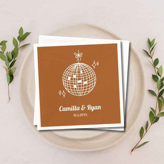 Retro Terracotta auf dem Monte Tamaro Serviette (Retro Terracotta Disco Wedding Decor Napkins )
