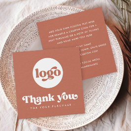 Retro terracotta business thank you insert card