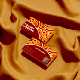 Retro Terracotta Earthy QR Code Boho Groovy Trendy Visitenkarte