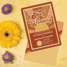 Retro Terracotta Typografie Summer Sun Wedding