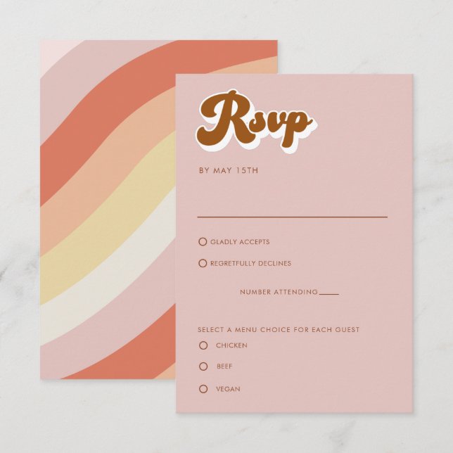 Retro Terracotta UAWG Einschließkarte Einladung (Vorne/Hinten)