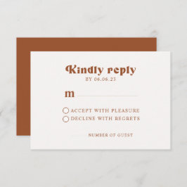 Retro Terracotta Wedding RSVP Card