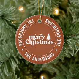 Retro Terracotta Weihnachten Modern Minimal einzig Keramik Ornament