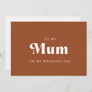 Retro Terracotta Zu meiner Mutter am Hochzeitstag