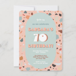 Retro Terrazzo Hippie Boho Birthday Einladung