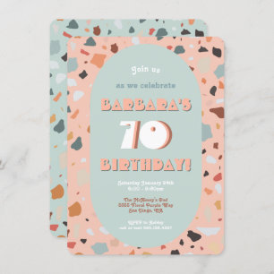 Retro Terrazzo Hippie Boho Birthday Einladung