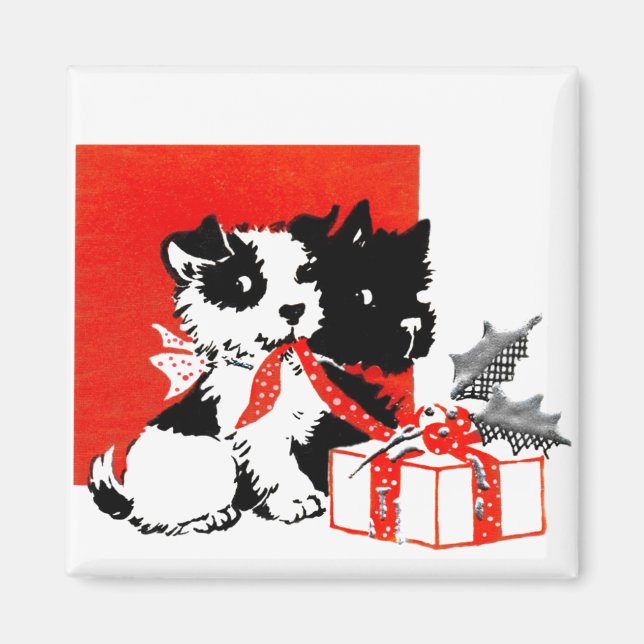 Retro Terrier und Scotty Hunde Magnet (Vorne)