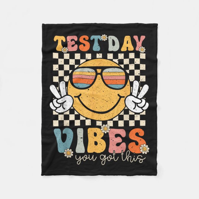 Retro Test Day Vibes You Got This Motivation Teach Fleecedecke (Vorderseite)