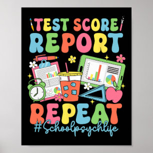 Retro-Test-Score-Report Wiederholung Schulpsycholo Poster