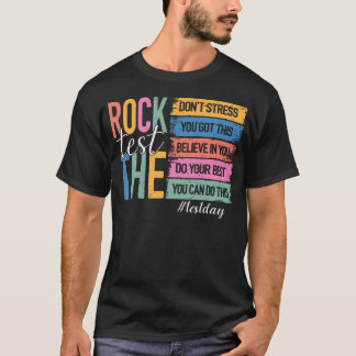 Retro-Testtag Rock The Test Motivierender Lehrer T-Shirt