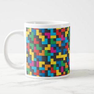 Retro-Tetris-Blöcke Nahtloses Muster Jumbo-Tasse