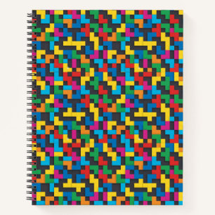 Retro-Tetris-Blöcke Nahtloses Muster Notizbuch