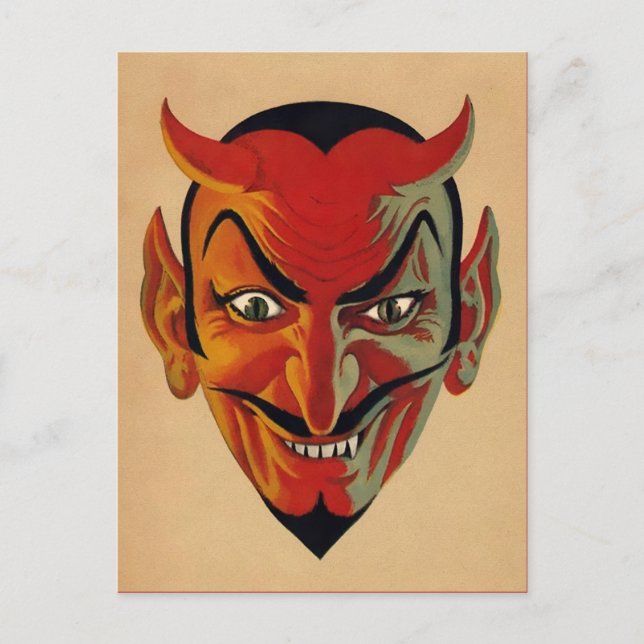 Retro Teufel Postkarte (Vorderseite)