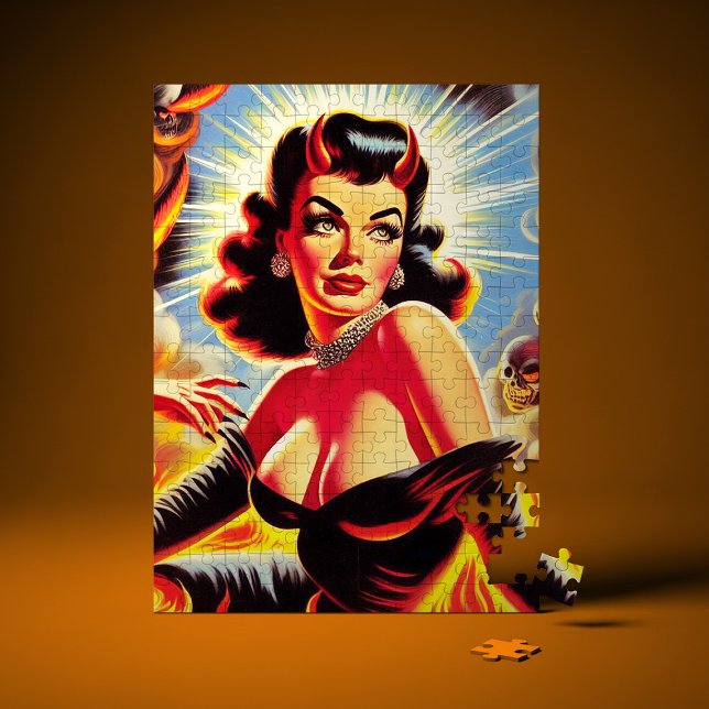 Retro teuflisches Pin-up Puzzle (Von Creator hochgeladen)