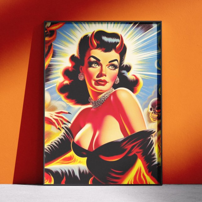 Retro teuflisches Pinup Poster (Von Creator hochgeladen)