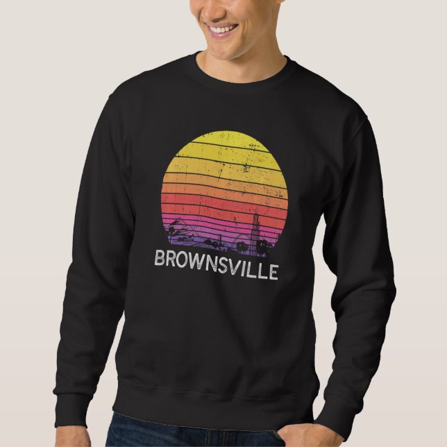 Retro Texas Brownsville Skyline Vintage Urban Buil Sweatshirt (Vorderseite)