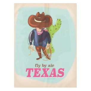 Retro-Texas-Cowboy-Reiseposter Tischdecke