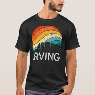 Retro Texas Irving Skyline Vintager städtischer Wo T-Shirt