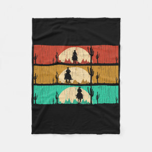 Retro Texas Rodeo Western Horseback Riding Line Da Fleecedecke