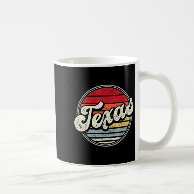 Retro Texas Zuhause Staat Cool 70er Style Sunset M Kaffeetasse (Rechts)