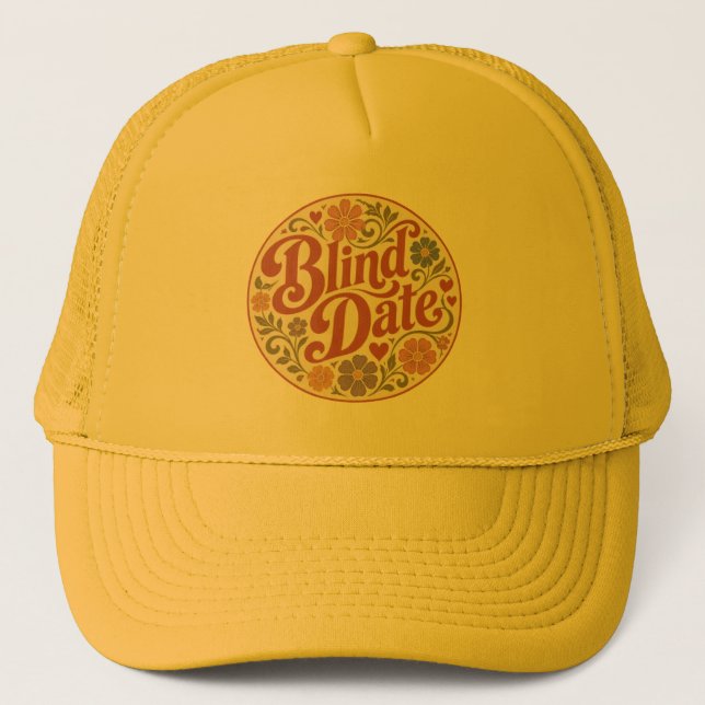 Retro-Text Blinddate Truckerkappe (Vorderseite)