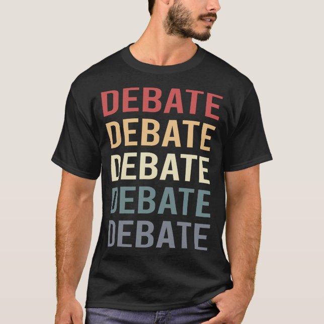 Retro-Text-Debatte T-Shirt (Vorderseite)
