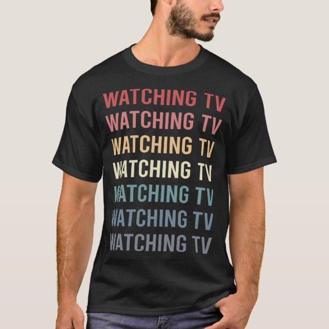 Retro Text Watching TV T-Shirt (Vorderseite)