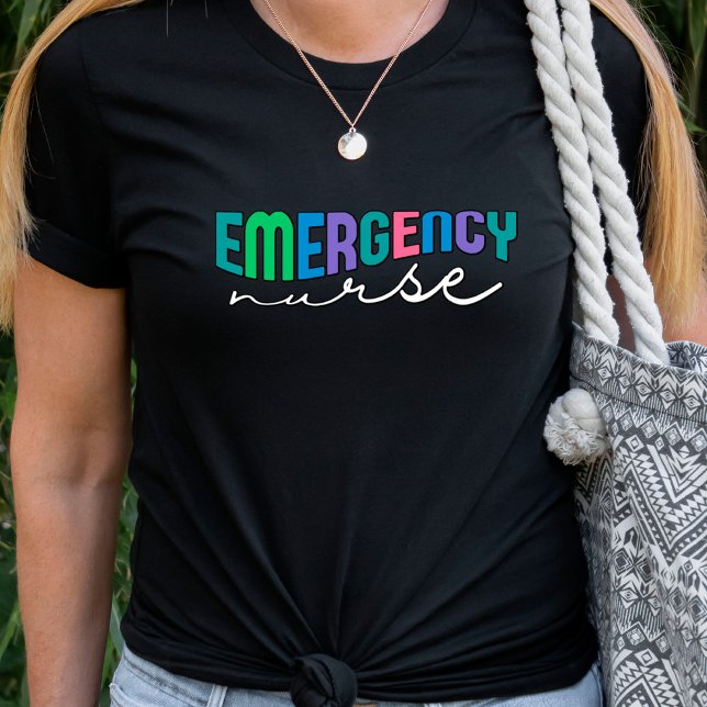 Retro Text Wavy Emergency Nurgency T - Shirt (Von Creator hochgeladen)