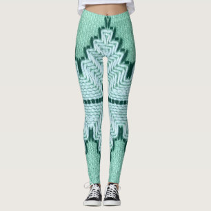 Retro textiles Garnhuschen, grafischer Puls. Leggings