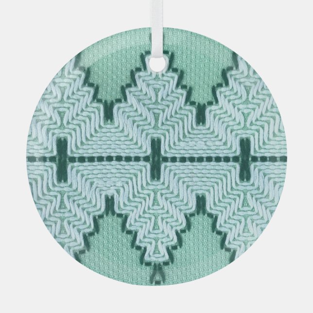 Retro textiles Garnhuschen, grafischer Puls. Ornament Aus Glas (Vorderseite)