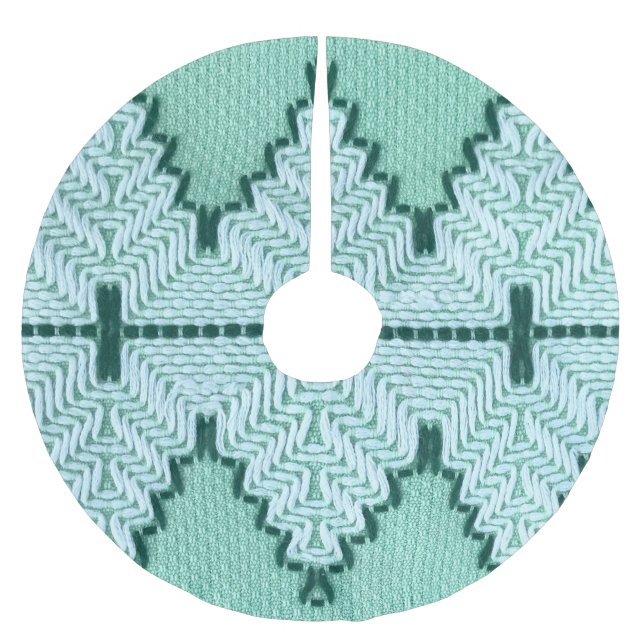 Retro textiles Garnhuschen, grafischer Puls. Polyester Weihnachtsbaumdecke (Vorderseite)