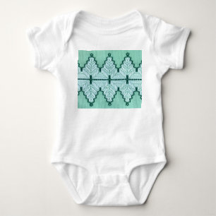Retro-Textilgarneinfassung, grafischer Puls. Baby Strampler