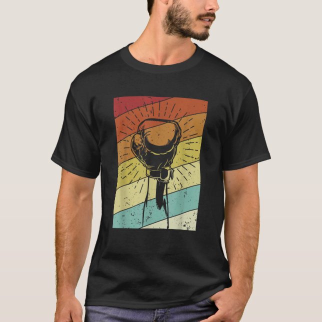 Retro-Thai-Boxer Kickboxer Boxer Boxer Faustkämpfe T-Shirt (Vorderseite)