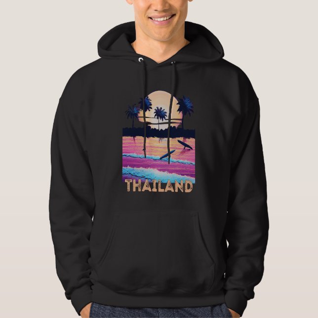 Retro Thailand Thai Souvenir Surf Hoodie (Vorderseite)