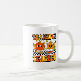 Retro Thankful Teacher Groovy Erntedank Wo Kaffeetasse