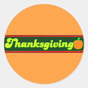 Retro-Thanksgiving-Aufkleber Runder Aufkleber