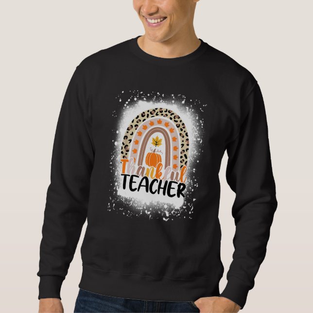 Retro Thanksgiving Teacher Thankful Teacher Rainbo Sweatshirt (Vorderseite)