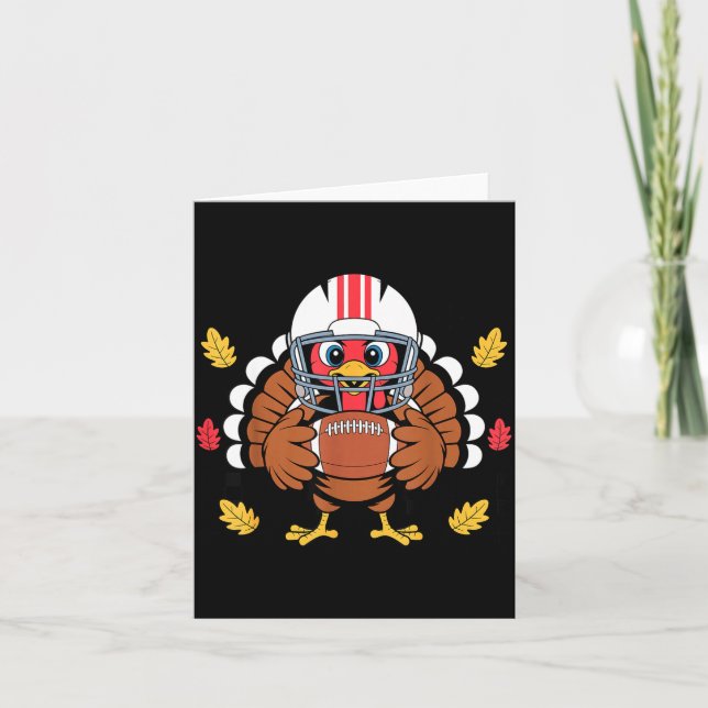 Retro Thanksgiving Turkey Football Toddler Boys Ki Karte (Vorderseite)