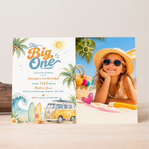 Retro The Big One Surf Beach 1. Geburtstag Einladung